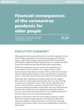 Financial consequences of the coronavirus pandemic for older people